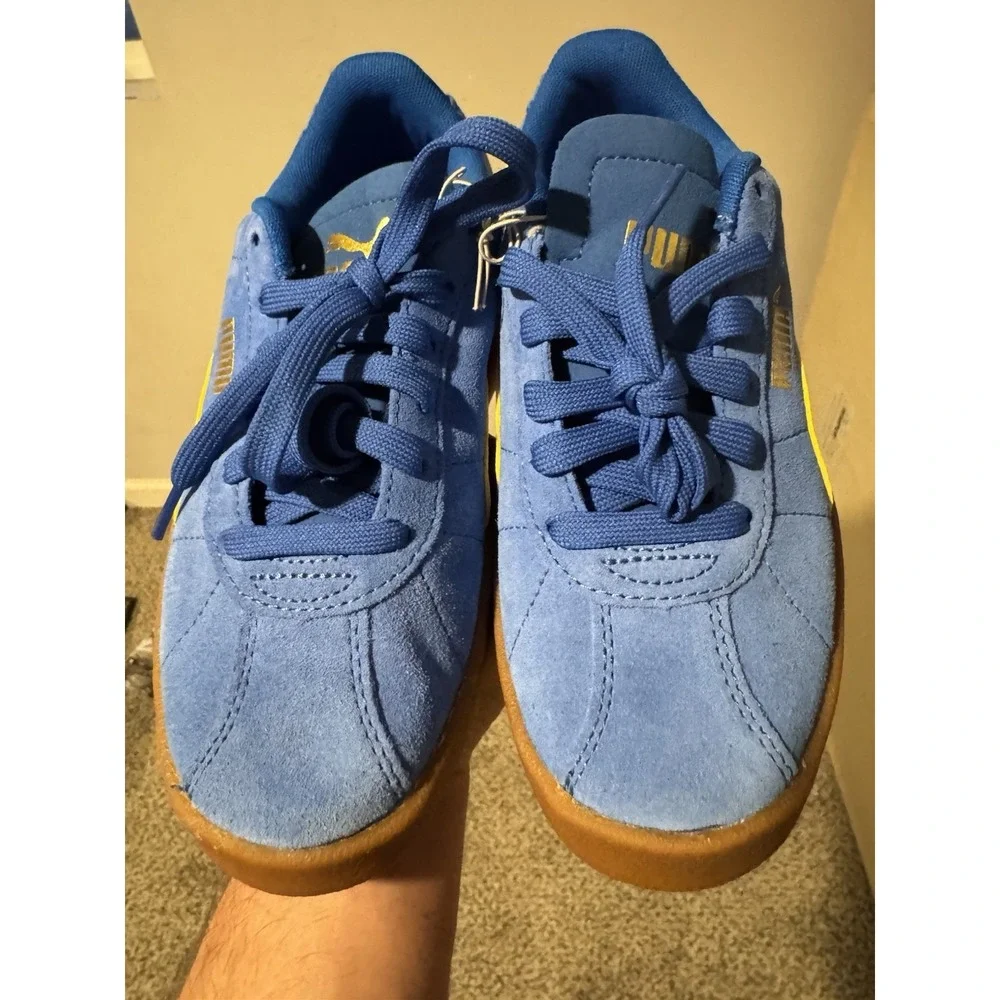 Puma suede classic terrace sneaker shoes Women's  Size 4.5 leather blue yellow